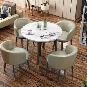 Nordic semplice moderno sedia da pranzo Set piccolo elegante in metallo per negoziazione tavolo da pranzo tavolo da salotto per soggiorno - Product Image 4