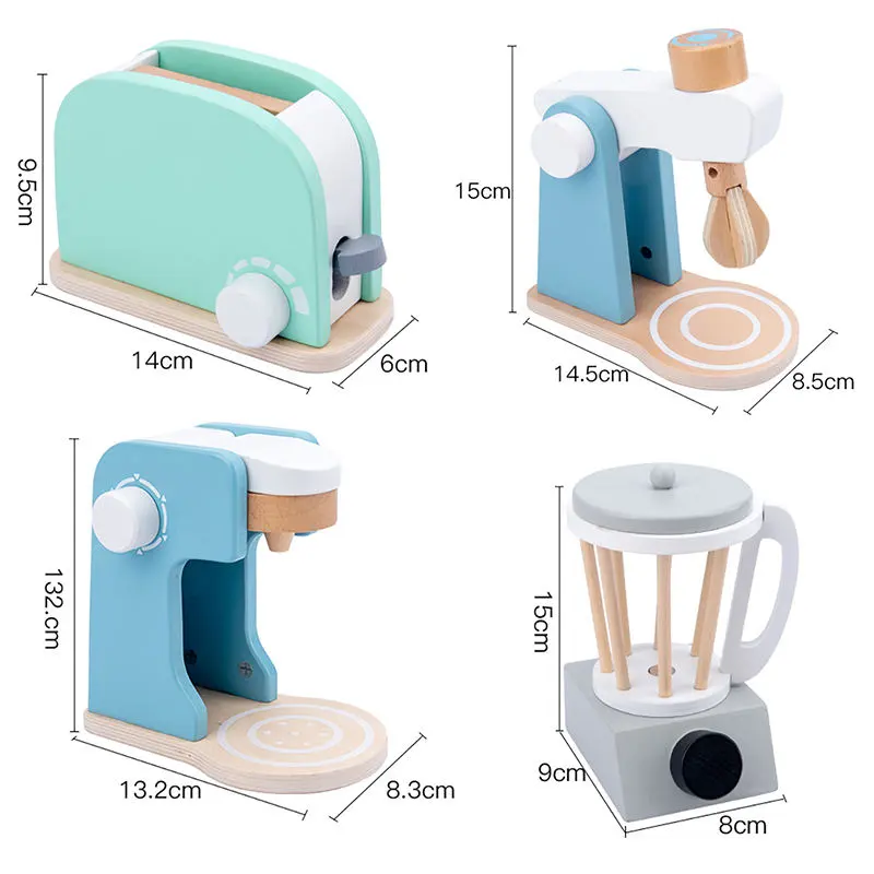 Simulation Wooden Kitchen Kooking Toys Bread Maker Coffer Maker Role Play Juicer for Kids Educational DIY Creative Toys