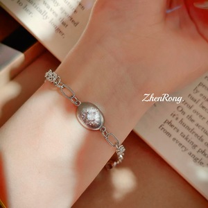 กำไลข้อมือเงินแท้ 925 ลายโคลเวอร์ กำไลดอกไม้ ขายส่งเครื่องประดับสำหรับผู้หญิง สวมใส่ได้ทุกวัน เครื่องประดับผู้หญิง - Product Image 1