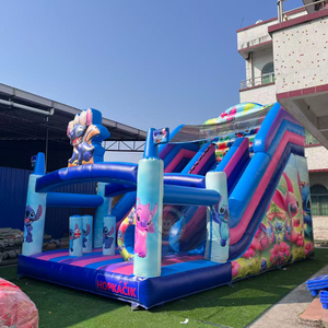 Gonfiabile per Bambini Lilo e Stitch con Scivolo d'Acqua, Combo Gonfiabile con Trampolino e Scivolo - Product Image 2