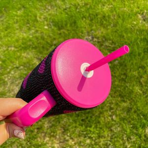Cadeau de la Saint-Valentin RTS, gobelet isotherme de 40 oz rose chaud avec cœur noir brillant, paillettes, strass, gobelet de voyage, bouteille d'eau pour le sport en plein air - Product Image 4