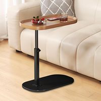 Table basse en bois moderne minimaliste multifonctionnelle à hauteur réglable avec pieds en fer