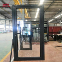 Porte battante extérieure en aluminium à persiennes, design moderne personnalisé, coupe-vent, ouverture manuelle pour la distribution des espaces