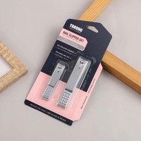 Kit de coupe-ongles en acier inoxydable, personnalisé, 2 pièces, vente en gros