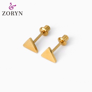 Pendientes de Acero Inoxidable 316L con Baño de Oro de 18K y Cierre de Rosca, Diseño de Lazo para Niños, Hipoalergénicos, Joyería Segura para Uso Diario - Product Image 4