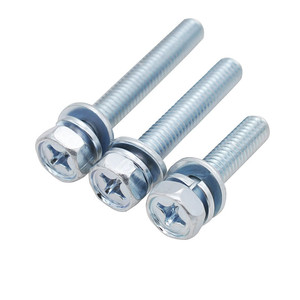 Tornillos Combinados SEMS de Grado 8.8 de Acero al Carbono con Recubrimiento de Zinc, Cabeza Hexagonal con Ranura Cruzada y Arandelas - Product Image 4