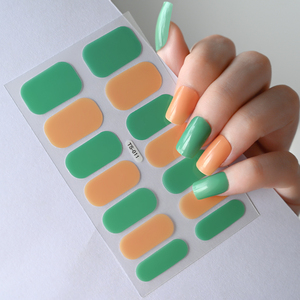 14 puntas de colores sólidos, tiras adhesivas de esmalte de uñas completas, envolturas de uñas rosas/Rojas/azules/amarillas, calcomanías de Gel autoadhesivas para uñas, sin lámpara curada - Product Image 4
