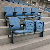 Siège de tribune pliable peu encombrant CS-ZZY-L, chaise de stade montée sur poutre en acier, couleur personnalisée pour sites sportifs intérieurs et extérieurs