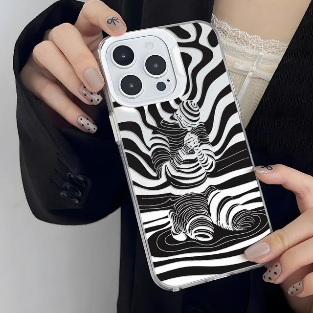 3D Optical Illusion Zebra Phone Case for iPhone 17 16 15 14 13 12 11 Pro Max Shockproof Soft Cover with Lens Protection