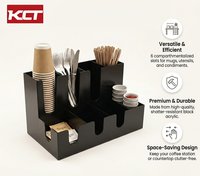 Organisateur de comptoir moderne pour café, support de rangement en plastique pour tasses, couvercles, pailles et accessoires