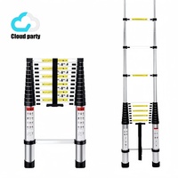 Échelle télescopique en alliage d'aluminium simple face de 2 m, design moderne, pliable et multifonctionnelle pour appartement, vente en gros Cloud-party