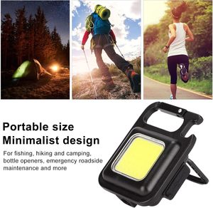 ไฟฉายขนาดเล็กแบบชาร์จไฟได้ COB พวงกุญแจไฟฉาย ชาร์จผ่าน USB ไฟฉุกเฉิน ไฟ LED สำหรับทำงาน พกพาสะดวก ไฟสำหรับตั้งแคมป์กลางแจ้ง - Product Image 3