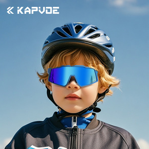 Kapvoe Children Polarized Cycling Sunglasses Full Rim <b>Adjustable</b> <b>Strap</b> Windproof Outdoor Sports Eyewear - Product Image 4