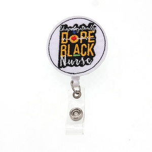 รอบ Badge Reel สี<span class=keywords><strong>ดำ</strong></span>น่ารัก Magical Lady Girl ผู้หญิงพ<span class=keywords><strong>ย</strong></span>าบาลพยาบาลพยาบาล Live Save คน Retractable Reel Felt ผู้ถือป้าย - Product Image 3