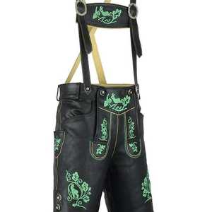 Pantalones Tradicionales de Cuero Negro para Hombre, Tallas Europeas del 46 al 62, Disponibles - Product Image 1