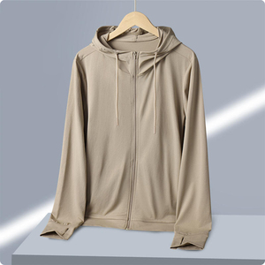 Chaqueta Cortavientos Unisex con Protección UV, Chaqueta <span class=keywords><strong>Softshell</strong></span> Blanca con Capucha Ajustable para Hombre y <span class=keywords><strong>Mujer</strong></span>, para Interiores y Exteriores - Product Image 4