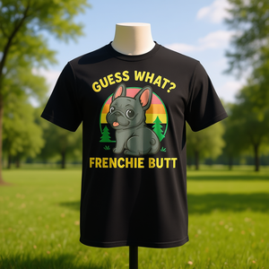 Camiseta Guess What Frenchie Butt, regalo divertido para amantes de los perros, talla unisex para adultos - Product Image 3