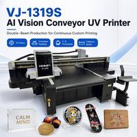 Imprimante UV industrielle à double faisceau de type convoyeur avec alimentation automatique à grande vitesse par courroie et têtes G6 pour lit de 1300 mm