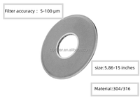 Maille filtrante poreuse frittée sur mesure, dernière conception, écran perforé le plus populaire, disque filtrant pour liquides, pour la filtration des mélanges polymères