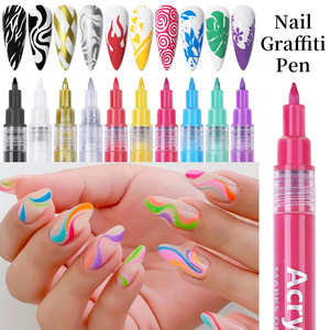 16 Colors 3-in-1 <strong>Gel</strong> Nail Polish Art Pens with Nylon Brush Waterproof DIY Nail Decoration &amp; Graffiti - Product Image 1