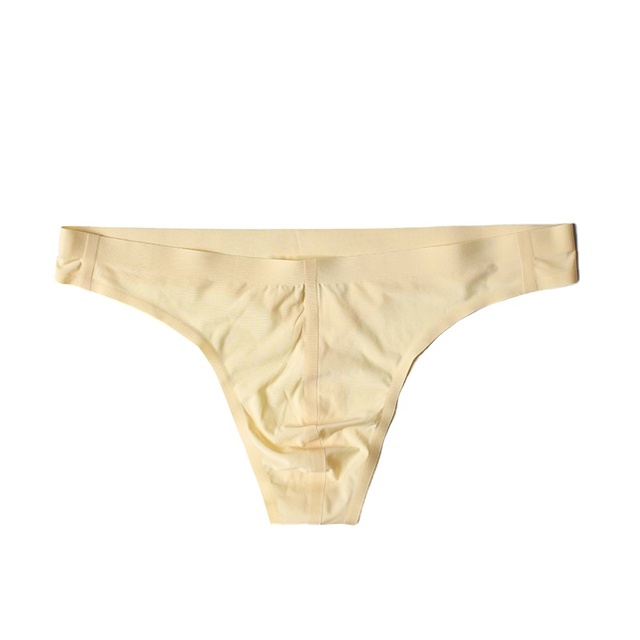 No Trace Sexy Ice Silk Low Waist Solid Color Men's Underwear