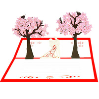 3D-Glückwunschkarte mit Ahornblatt-Motiv, Kreatives Geschenk, Rotes Papier mit UV-Druck