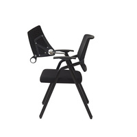 Chaise de conférence pliable en maille 2025 avec tablette d'écriture, design moderne, base métallique pour bureau à domicile, hôtel, salon, visiteurs