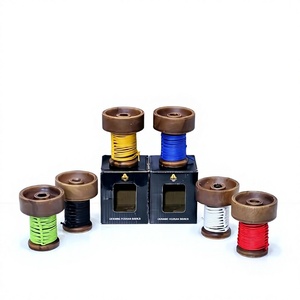 Cazoleta de cerámica premium con múltiples orificios y envoltura de hilo para narguile - Product Image 2