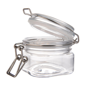 Chất lượng cao rõ ràng BPA miễn phí trà bao bì Muối gia vị 5oz 150ml Pet vuông lưu trữ lọ với <span class=keywords><strong>bail</strong></span>-và-kích hoạt con dấu đóng cửa - Product Image 4