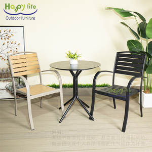 เก้าอี้สนาม <span class=keywords><strong>Happylife</strong></span> French Bistro แบบซ้อนได้ โครงอะลูมิเนียม ลายไม้ ที่นั่ง WPC เหมาะสำหรับร้านกาแฟและลานบ้าน - Product Image 5