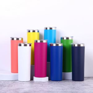 20Oz Powder Coated Skinny 304 Stainless Steel Drinking <b>Coffee</b> Cup 600Ml Double Wall Insulated Tumbler Water Bottle - Product Image 1