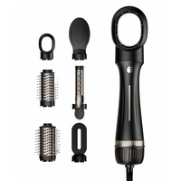 PRITECH Set Sikat Udara Panas Profesional Pengering Rambut 1200W Multi Styler Volumizer Roller Pengeriting Rambut Alat Penata Rambut
