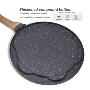 Die Cast Hợp kim nhôm 7 lỗ Nụ cười khuôn mặt <span class=keywords><strong>Pancake</strong></span> Chảo không dính cảm ứng 7 cup <span class=keywords><strong>Pancake</strong></span> Frying <span class=keywords><strong>Pan</strong></span> - Product Image 3