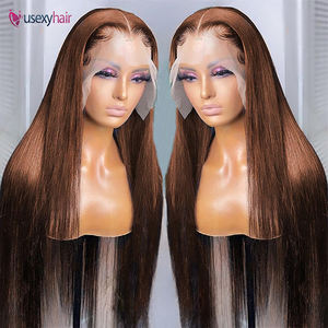Pelucas al por mayor de cabello de etiqueta privada Peluca recta de cabello humano Marrón de <span class=keywords><strong>18</strong></span> "Cabello humano rizado Peluca sin cola ondulada médica Encaje invisible - Product Image 5