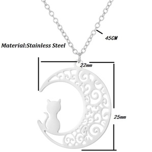 Collier pendentif chat origami en acier inoxydable plaqué or pour femme, idéal pour le quotidien, cadeau, vente en gros, bijoux <span class=keywords><strong>de</strong></span> mode - Product Image 3