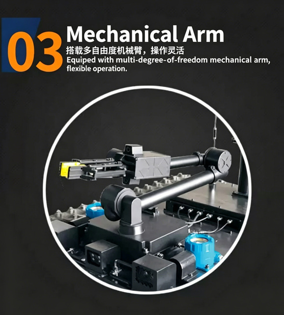 Multi-Mission Crawler Robot with High-Torque Robotic Arm for Bomb Disposal, Firefighting, and HAZMAT Material Handling