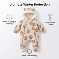 Combinaison de cosplay pour filles, pyjama d'hiver pour bébé avec capuche tête d'animal et fermeture éclair longue pour tout-petit