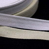 Vente en gros Ruban de sangle à chevrons-Tissu en coton Ruban de coton noir et blanc pour étiquettes de vêtements