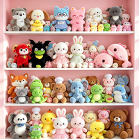 Poupées en peluche de 8 pouces à motifs de dessins animés variés, en coton PP doux, durables, pour la vente en gros et les prix de machines à griffes