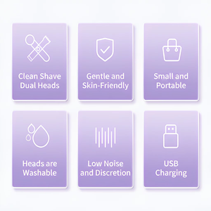 เครื่องกำจัดขนบิกินี่แบบพกพา 300mAh มอเตอร์ลดแรงสั่นสะเทือน สำหรับการโกนที่เงียบและอ่อนโยน - Product Image 5