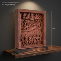 Sculpture Anantasayana Vishnu 500 CE Vishnu couché sur Shesha Réplique du Musée du Temple Indien Ancien Art Religieux