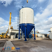 Silo à ciment modulaire en acier 800T, structure en acier robuste, système de décharge pneumatique |   Centrale à béton PLC au prix d'usine