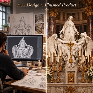 YOUFINE Statua in Marmo Personalizzata della Chiesa della Magdalena, Rappresentazione della Rappresa di Santa Maria Magdalena di Charles Marochetti, per Decorazione Ecclesiastica - Product Image 2