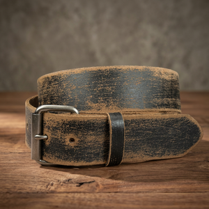 Ceinture pour homme en cuir de vachette de style européen, boucle en acier, rectangulaire, écologique, imperméable, robuste, durable, design vintage, solide - Product Image 1