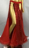 Nouvelle conception de jupes longues fendues à sequins pour la danse du ventre, robe sexy de danse du ventre, costume pour femmes, vêtements d'entraînement et de spectacle sur scène