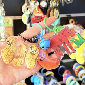 Tùy chỉnh rõ ràng Acrylic Keychain Logo phim hoạt hình long lanh Epoxy Keychain quyến rũ Pin đứng nhựa móc chìa khóa Anime Acrylic <span class=keywords><strong>Keyring</strong></span> - Product Image 5