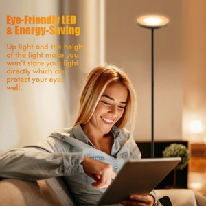 Lámpara de Pie LED Moderna con Control Remoto, Regulable, con Luz Diurna, Pantalla Redonda, Certificación CE, para Sala de Estar - Product Image 4