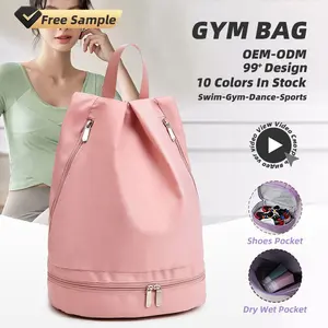 10 Farben Benutzer definiertes Logo Leichte Tanzstudio-Tänzer Dry Wet Swim Sport Duffle Gym Bag Rucksack mit Reiß verschluss Schuh fach