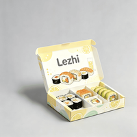 Boîte à sushi jetable personnalisée, emballage alimentaire sur mesure, matériaux recyclables, boîte en papier rectangulaire