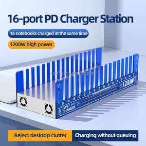 1200W 16 porte veloce PD 65W USB C Organizer per iPhone iPad Multi-dispositivo USB stazione di ricarica per <span class=keywords><strong>computer</strong></span> portatili noi - Product Image 2